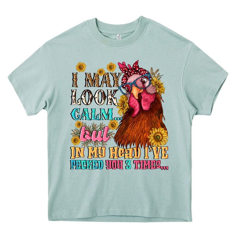 I May Look Calm But In My Head I Pecked You Three Heavy Core Tee by NancyCooperArtShop | Teevron