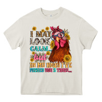 Cream i may look calm but in my head i pecked you three Heavy Core Tee - NancyCooperArtShop