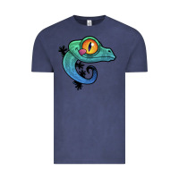 Vintage Denim cute colorful cartoon gecko Vintage Tee - linhVisuals