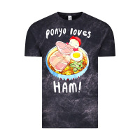 Cloud Black studio ghibli ponyo loves ham Vintage Tee - linhVisuals