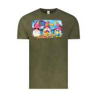 Vintage Olive summer gnomes Vintage Tee - NancyCooperArtShop