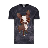 Cloud Black zippy the boston terrier Vintage Tee - linhVisuals