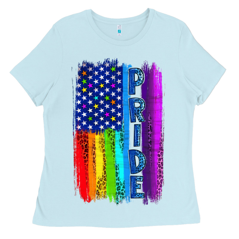 Pride Lgbtq+ American Flag Ladies Tee by BundleAndBundleShop | Teevron