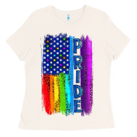 Bone Pride LGBTQ+ American Flag Ladies Tee - BundleAndBundleShop