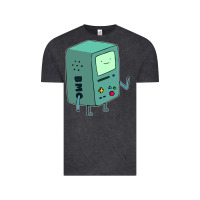 Vintage Black Bmo Adventure Time Vintage Tee - linhVisuals
