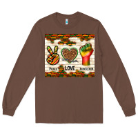 Chestnut peace love juneteenth Long Sleeve Tee - TumblerDesignByShophia