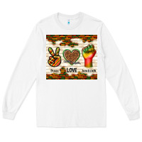 White peace love juneteenth Long Sleeve Tee - TumblerDesignByShophia