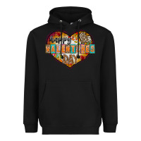 Black Happy Valentınes Day Heavyweight Hoodie - CowhideDigitalArt