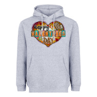 Heather Grey Happy Valentınes Day Heavyweight Hoodie - CowhideDigitalArt
