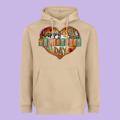 Happy Valentınes Day Heavyweight Hoodie Designed By Cowhidedigitalart