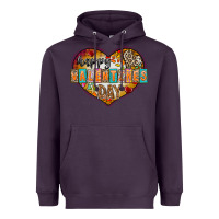 Plum Happy Valentınes Day Heavyweight Hoodie - CowhideDigitalArt
