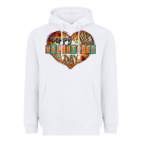 White Happy Valentınes Day Heavyweight Hoodie - CowhideDigitalArt