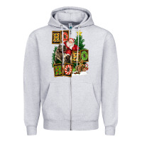 Heather Grey Christmas Trex Ho Ho Ho Santa Zipper Hoodie - FaDigitalArtStudio
