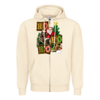 Sandshell Christmas Trex Ho Ho Ho Santa Zipper Hoodie - FaDigitalArtStudio
