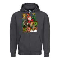Smoke Christmas Trex Ho Ho Ho Santa Zipper Hoodie - FaDigitalArtStudio