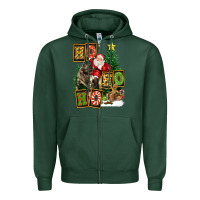 Sports Green Christmas Trex Ho Ho Ho Santa Zipper Hoodie - FaDigitalArtStudio