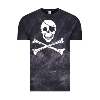 Cloud Black skull crossbones Vintage Tee - linhVisuals
