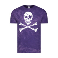 Cloud Purple skull crossbones Vintage Tee - linhVisuals