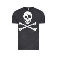 Vintage Black skull crossbones Vintage Tee - linhVisuals