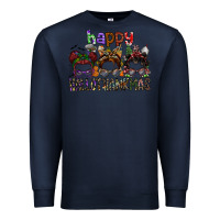 Navy happy hallothanksmas Premium Sweatshirt - SublimationCraftShop