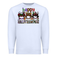 White happy hallothanksmas Premium Sweatshirt - SublimationCraftShop