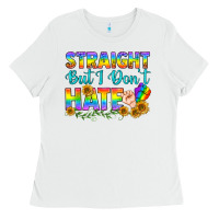 White LGBTQ+ Straight But I Don't Hate Ladies Tee - BundleAndBundleShop