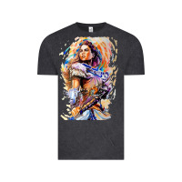 Vintage Black ALOY - HORIZON FORBIDDEN WEST Vintage Tee - linhVisuals