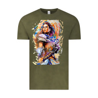 Vintage Olive ALOY - HORIZON FORBIDDEN WEST Vintage Tee - linhVisuals