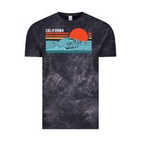 Cloud Black vintage california wave surf retro 80s california beach surfing Vintage Tee - linhVisuals