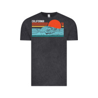 Vintage Black vintage california wave surf retro 80s california beach surfing Vintage Tee - linhVisuals