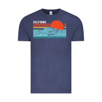 Vintage Denim vintage california wave surf retro 80s california beach surfing Vintage Tee - linhVisuals