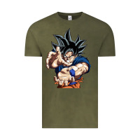 Vintage Olive goku utra instinct Vintage Tee - linhVisuals