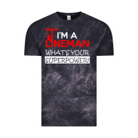 Cloud Black im a lineman whats your superpower Vintage Tee - linhVisuals