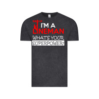 Im A Lineman Whats Your Superpower Vintage Tee | Teevron