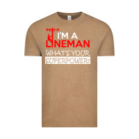 Vintage Coffee im a lineman whats your superpower Vintage Tee - linhVisuals