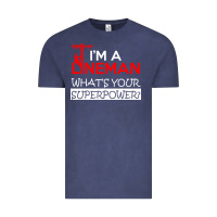 Vintage Denim im a lineman whats your superpower Vintage Tee - linhVisuals
