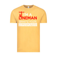 Vintage Mustard im a lineman whats your superpower Vintage Tee - linhVisuals
