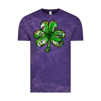 Cloud Purple shamrock with leopard and cowhide Vintage Tee - NancyCooperArtShop