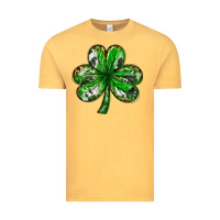Vintage Mustard shamrock with leopard and cowhide Vintage Tee - NancyCooperArtShop