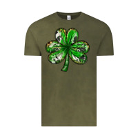 Vintage Olive shamrock with leopard and cowhide Vintage Tee - NancyCooperArtShop