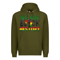 Army Green we are black history Premium Hoodie - FaDigitalArtStudio