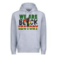 Heather Grey we are black history Premium Hoodie - FaDigitalArtStudio