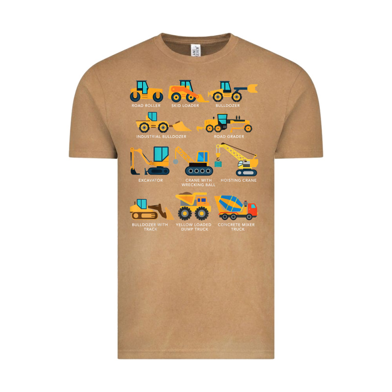 Construction Excavator Vehicle Boys Builder Heavy Equipment T Shirt Vintage Tee by linhVisuals | Teevron