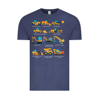 Vintage Denim construction excavator vehicle boys builder heavy equipment t shirt Vintage Tee - linhVisuals