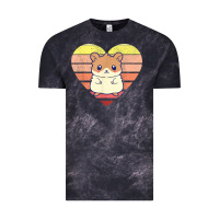Cloud Black cute hamster design retro heart shape vintage t shirt Vintage Tee - linhVisuals