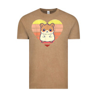 Vintage Coffee cute hamster design retro heart shape vintage t shirt Vintage Tee - linhVisuals