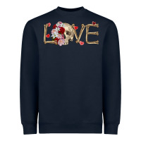 Navy Skull love Valentine's Day Heavyweight Sweatshirt - FaDigitalArtStudio