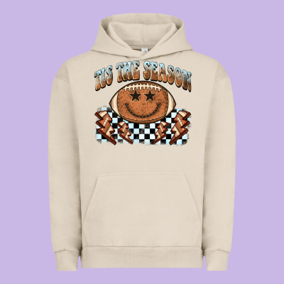 Tis The Season Football Smiley Face Urban Hoodie Designed By Barkaloodesign