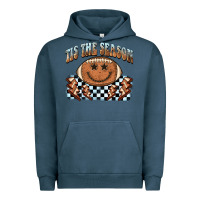 Pigment Midnight Navy tis the season football smiley face Urban Hoodie - BarkalooDesign