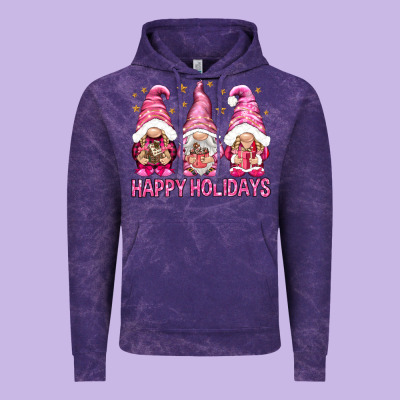 Happy Holidays With Gnomes Vintage Hoodie Designed By Nancycooperartshop